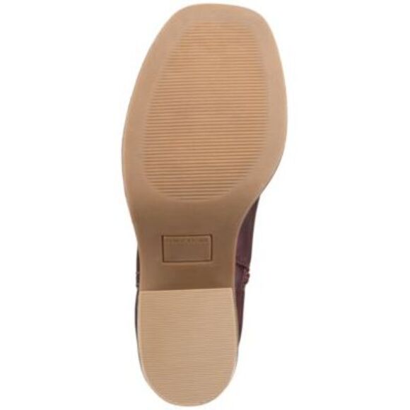 SUN STONE Womens Wine Burgundy Denverr Square Toe Block Heel Heeled Boots 5.5 M - Picture 4 of 4